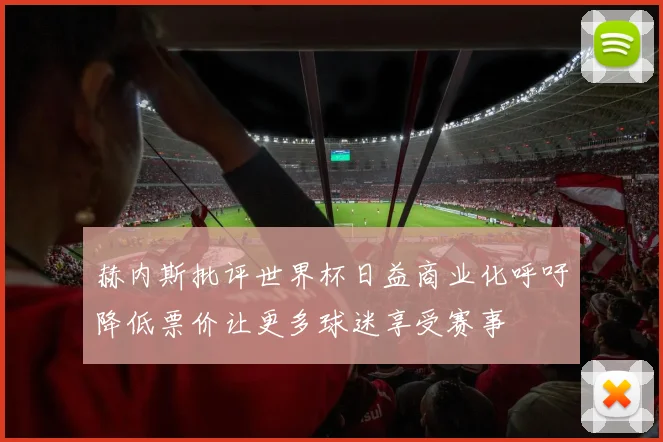 赫内斯批评世界杯日益商业化呼吁降低票价让更多球迷享受赛事